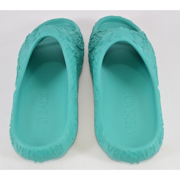 NEW Versace Men\'s BAROQUE MEDUSA Turquoise Rubber Pool Slides Sandals Size 42 9 main image 5
